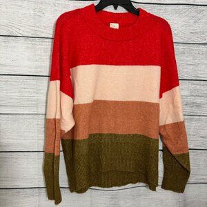 NWOT A New Day Colorful Striped Knit Sweater Size S